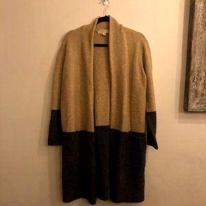 Micheal Kors Long Beige and Black Cardigan Medium